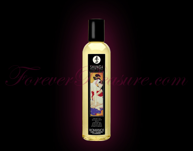 Shunga Erotic Massage Oil - Romance & Strawberry